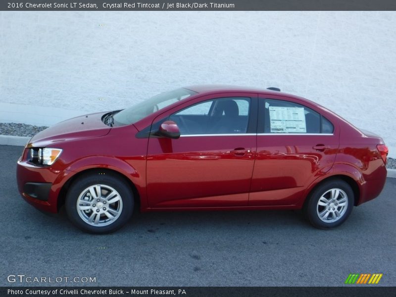 Crystal Red Tintcoat / Jet Black/Dark Titanium 2016 Chevrolet Sonic LT Sedan