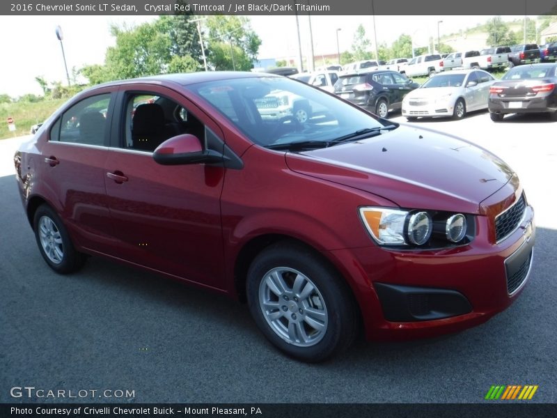 Crystal Red Tintcoat / Jet Black/Dark Titanium 2016 Chevrolet Sonic LT Sedan