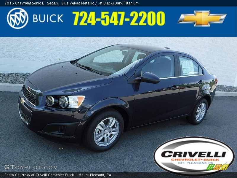 Blue Velvet Metallic / Jet Black/Dark Titanium 2016 Chevrolet Sonic LT Sedan
