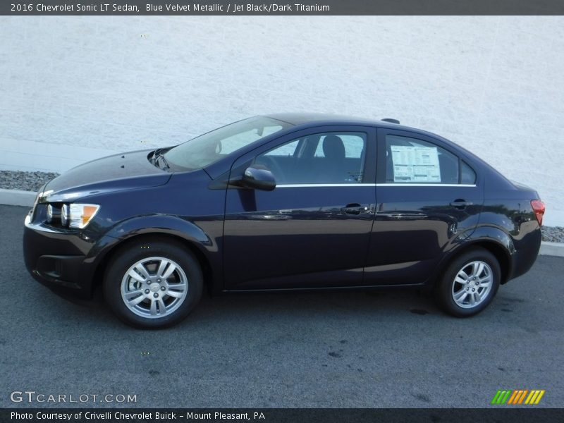 Blue Velvet Metallic / Jet Black/Dark Titanium 2016 Chevrolet Sonic LT Sedan