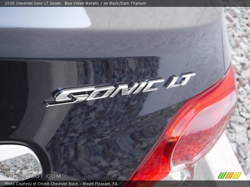 Blue Velvet Metallic / Jet Black/Dark Titanium 2016 Chevrolet Sonic LT Sedan