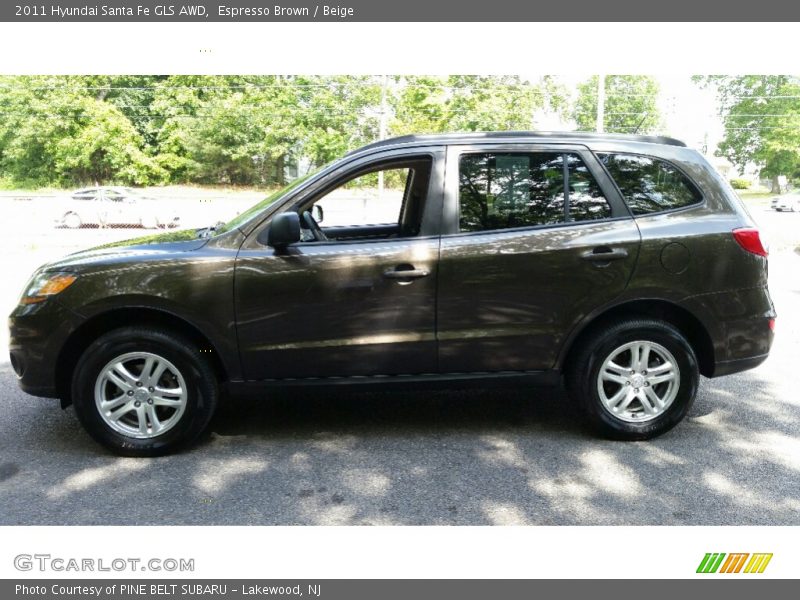 Espresso Brown / Beige 2011 Hyundai Santa Fe GLS AWD