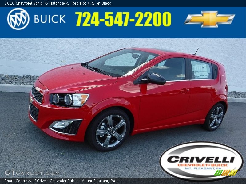 Red Hot / RS Jet Black 2016 Chevrolet Sonic RS Hatchback