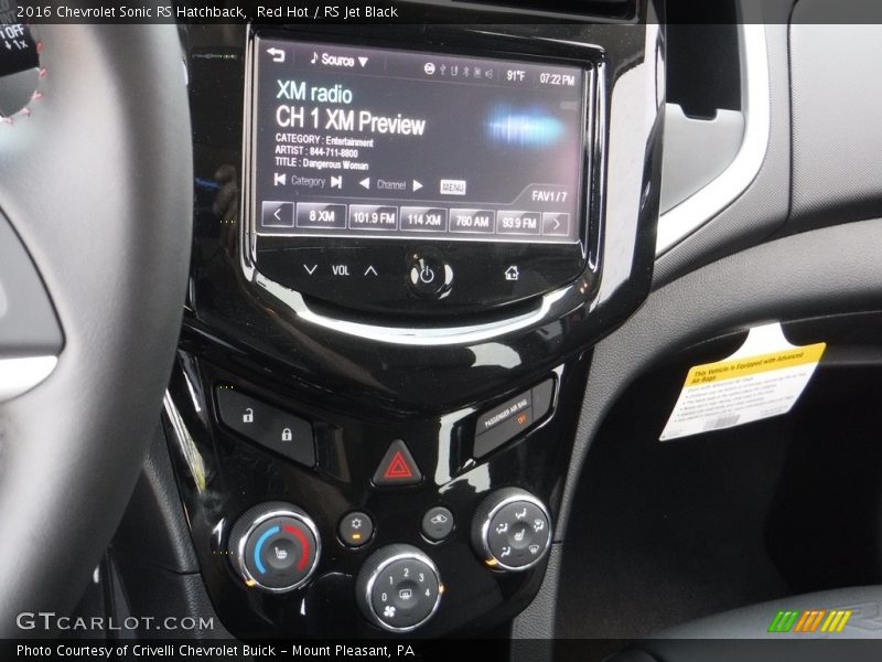 Red Hot / RS Jet Black 2016 Chevrolet Sonic RS Hatchback