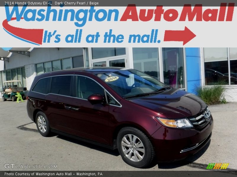 Dark Cherry Pearl / Beige 2014 Honda Odyssey EX-L