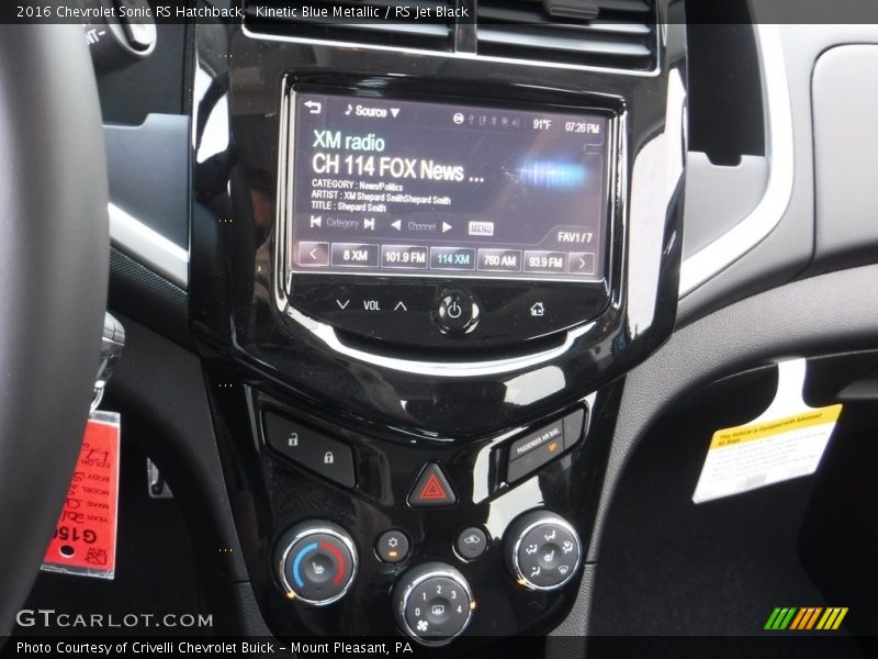 Kinetic Blue Metallic / RS Jet Black 2016 Chevrolet Sonic RS Hatchback