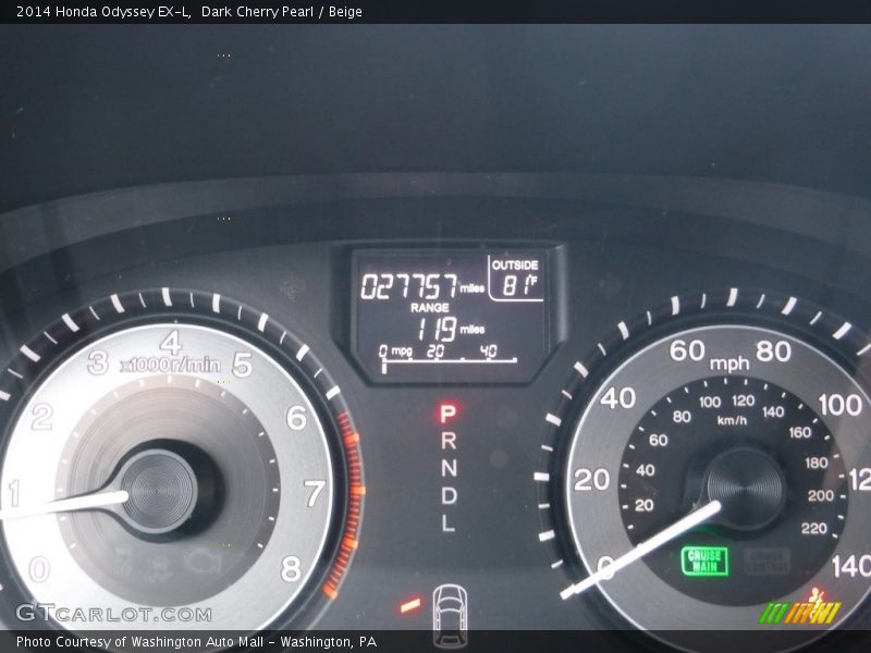 Dark Cherry Pearl / Beige 2014 Honda Odyssey EX-L