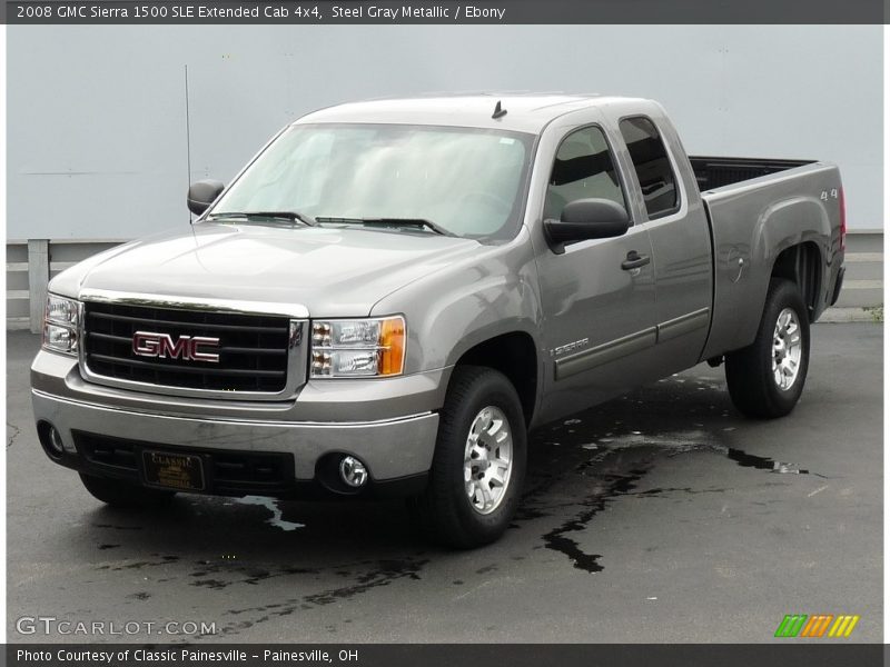 Steel Gray Metallic / Ebony 2008 GMC Sierra 1500 SLE Extended Cab 4x4