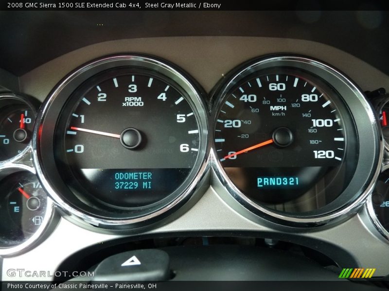 Steel Gray Metallic / Ebony 2008 GMC Sierra 1500 SLE Extended Cab 4x4