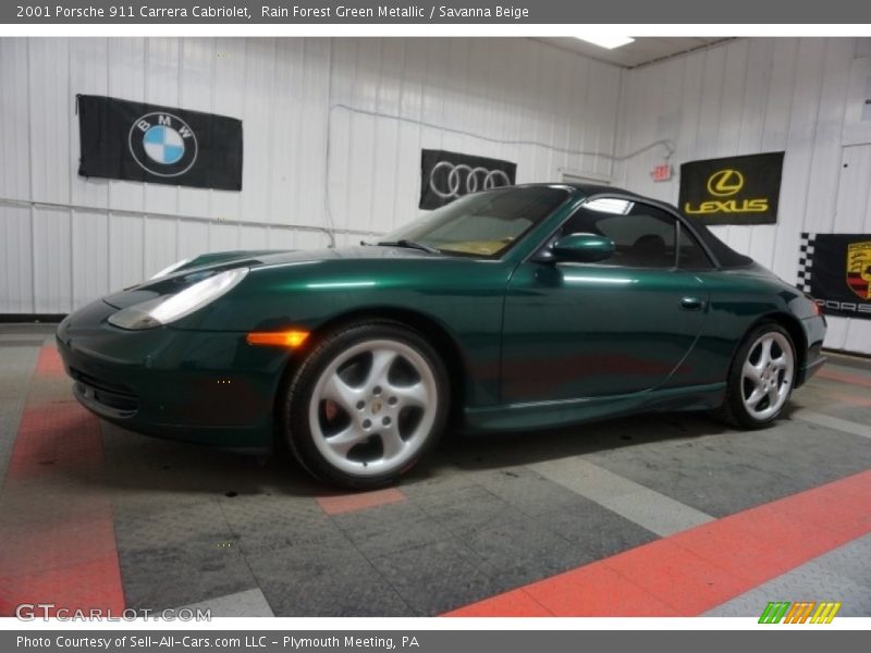 Rain Forest Green Metallic / Savanna Beige 2001 Porsche 911 Carrera Cabriolet