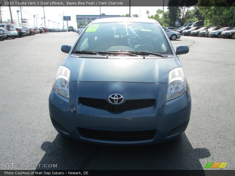 Bayou Blue Pearl / Dark Charcoal 2010 Toyota Yaris 3 Door Liftback