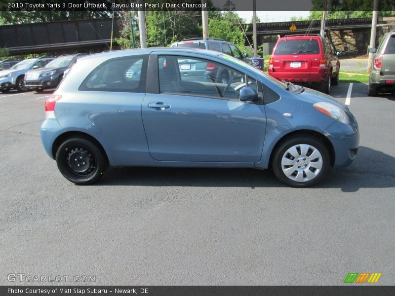 Bayou Blue Pearl / Dark Charcoal 2010 Toyota Yaris 3 Door Liftback