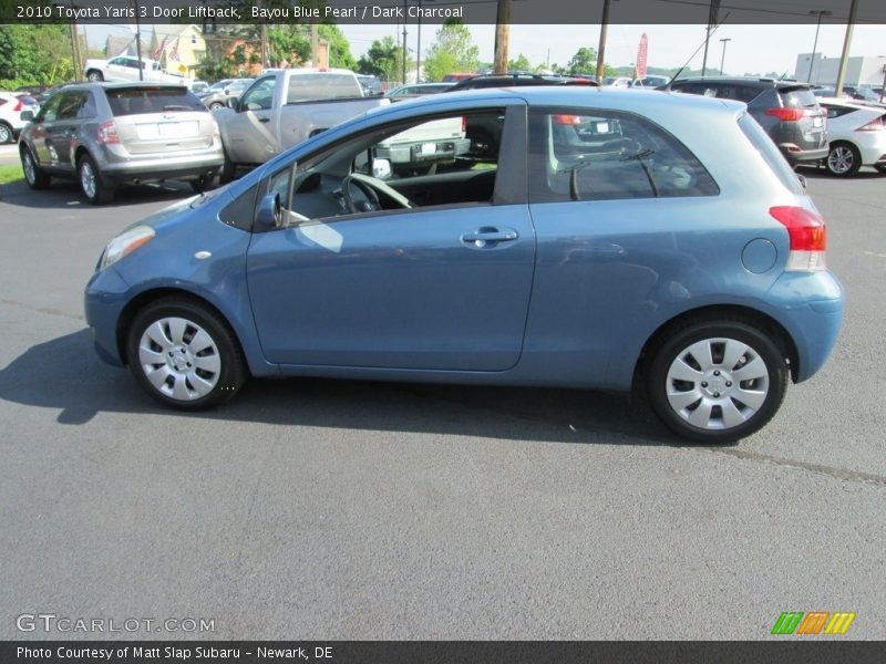 Bayou Blue Pearl / Dark Charcoal 2010 Toyota Yaris 3 Door Liftback