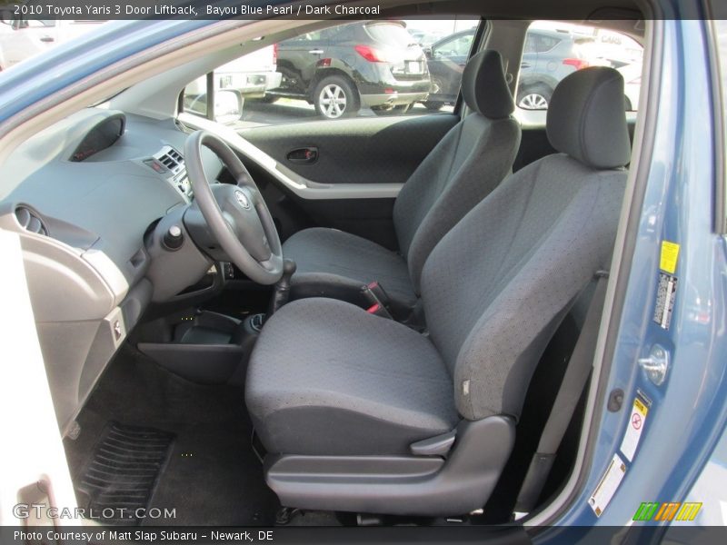 Bayou Blue Pearl / Dark Charcoal 2010 Toyota Yaris 3 Door Liftback