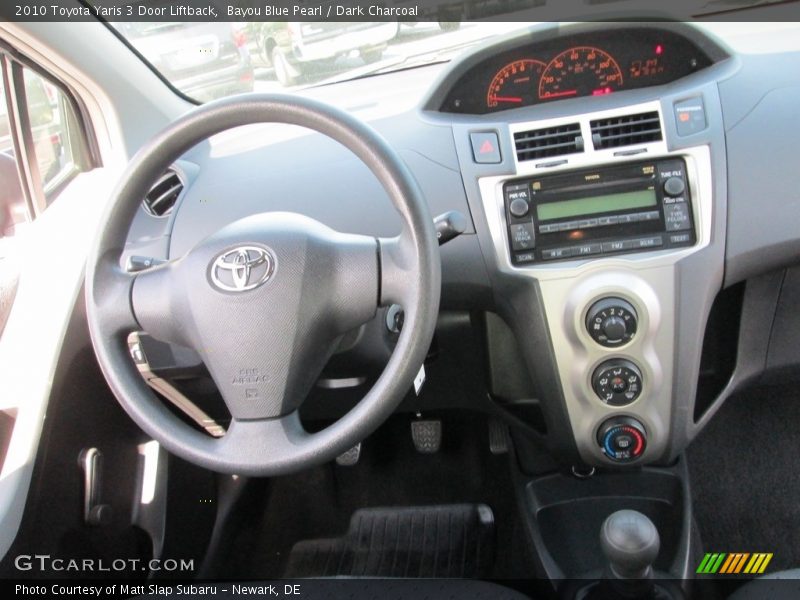 Bayou Blue Pearl / Dark Charcoal 2010 Toyota Yaris 3 Door Liftback