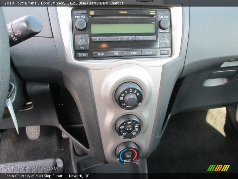 Bayou Blue Pearl / Dark Charcoal 2010 Toyota Yaris 3 Door Liftback