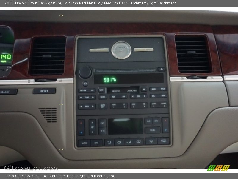 Autumn Red Metallic / Medium Dark Parchment/Light Parchment 2003 Lincoln Town Car Signature