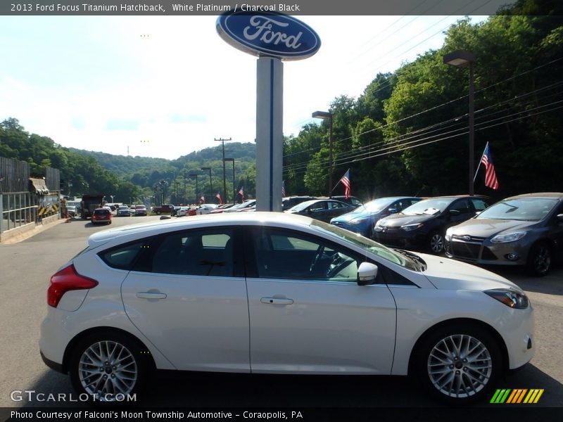 White Platinum / Charcoal Black 2013 Ford Focus Titanium Hatchback