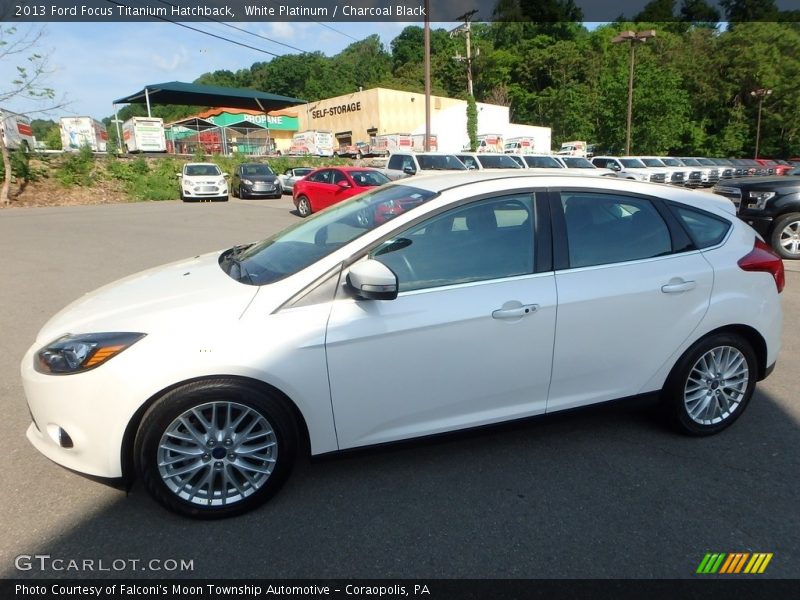 White Platinum / Charcoal Black 2013 Ford Focus Titanium Hatchback