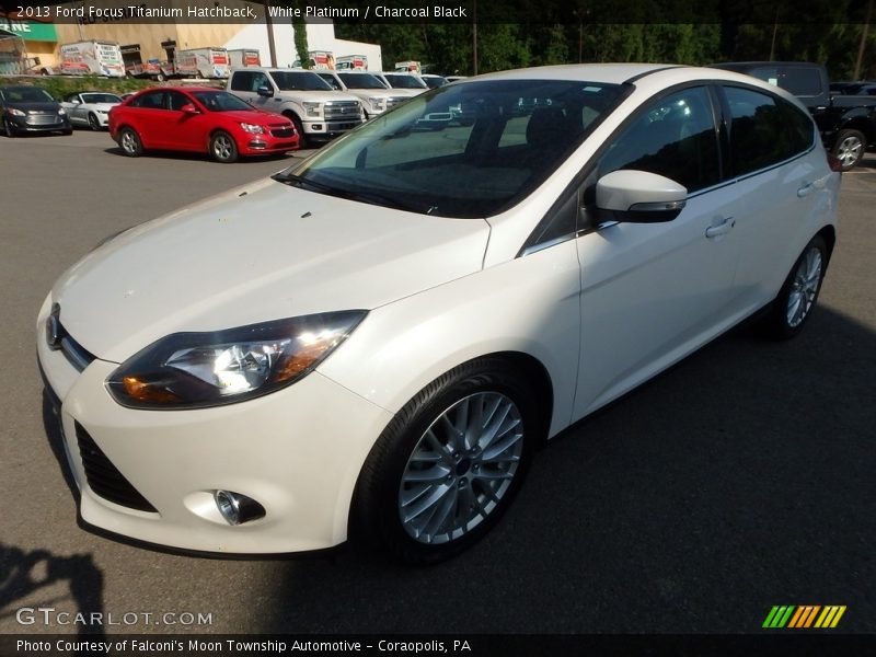 White Platinum / Charcoal Black 2013 Ford Focus Titanium Hatchback
