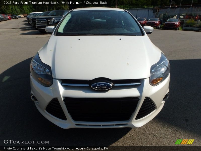 White Platinum / Charcoal Black 2013 Ford Focus Titanium Hatchback