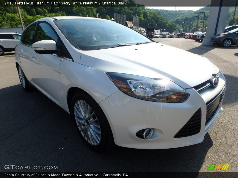 White Platinum / Charcoal Black 2013 Ford Focus Titanium Hatchback