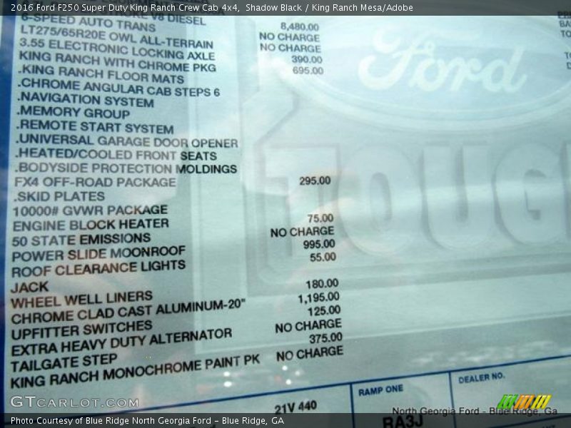 Shadow Black / King Ranch Mesa/Adobe 2016 Ford F250 Super Duty King Ranch Crew Cab 4x4