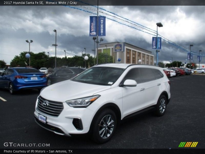 Monaco White / Gray 2017 Hyundai Santa Fe SE