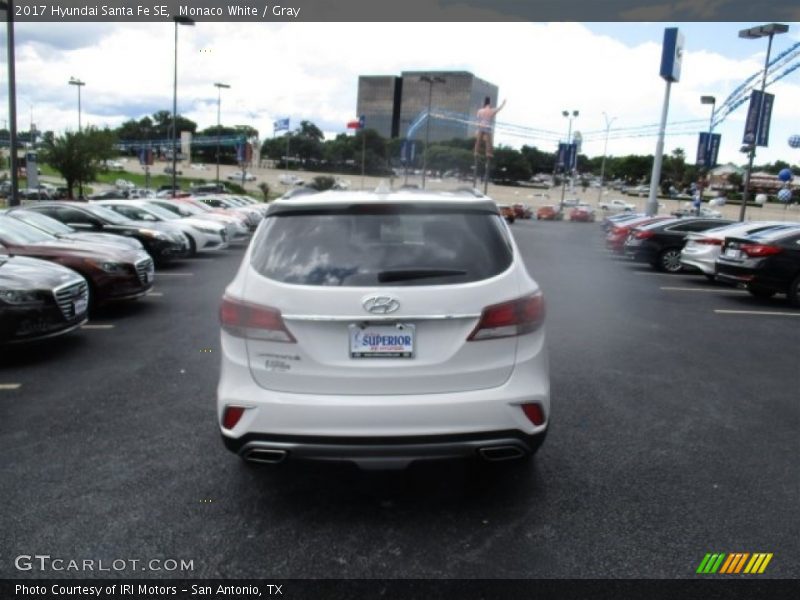 Monaco White / Gray 2017 Hyundai Santa Fe SE