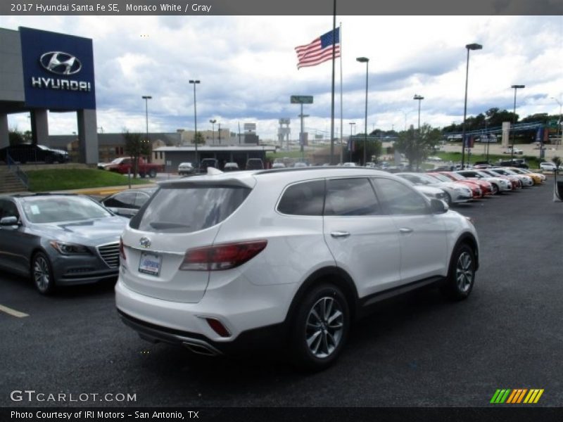 Monaco White / Gray 2017 Hyundai Santa Fe SE