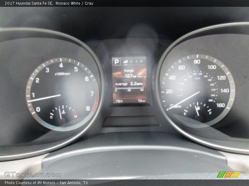Monaco White / Gray 2017 Hyundai Santa Fe SE