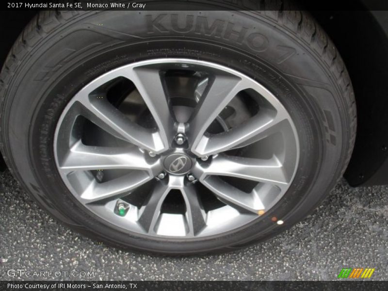Monaco White / Gray 2017 Hyundai Santa Fe SE
