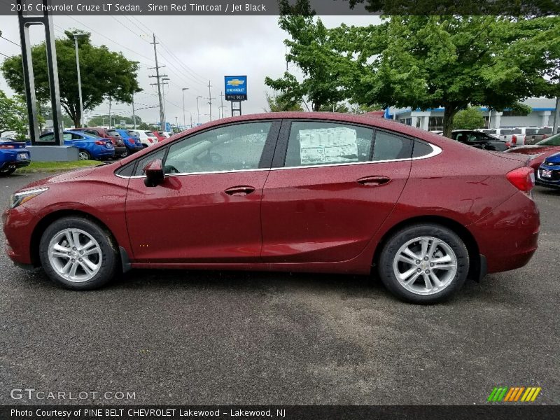 Siren Red Tintcoat / Jet Black 2016 Chevrolet Cruze LT Sedan