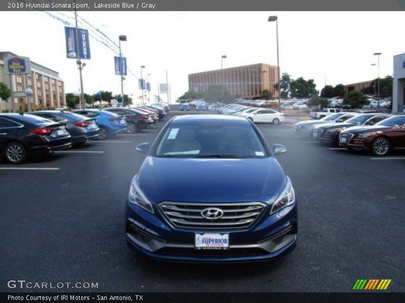 Lakeside Blue / Gray 2016 Hyundai Sonata Sport