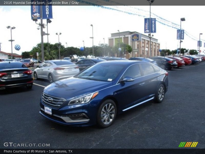 Lakeside Blue / Gray 2016 Hyundai Sonata Sport