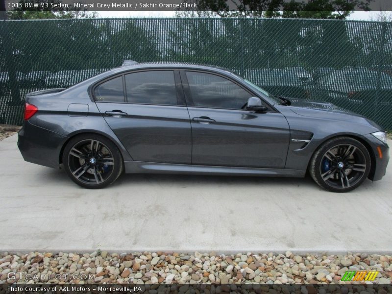 Mineral Grey Metallic / Sakhir Orange/Black 2015 BMW M3 Sedan