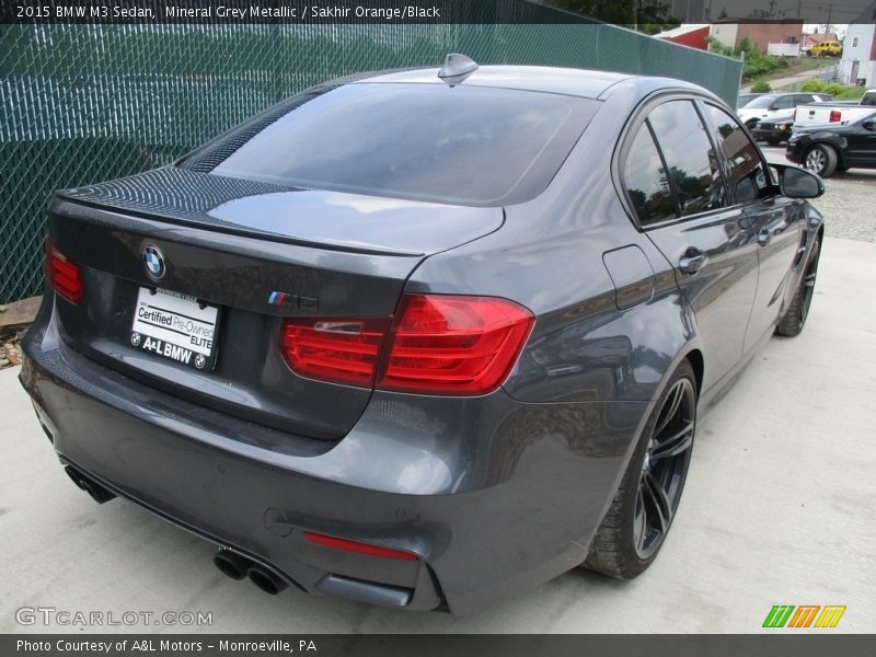 Mineral Grey Metallic / Sakhir Orange/Black 2015 BMW M3 Sedan