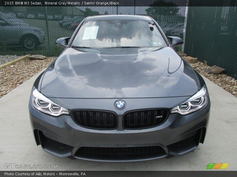 Mineral Grey Metallic / Sakhir Orange/Black 2015 BMW M3 Sedan