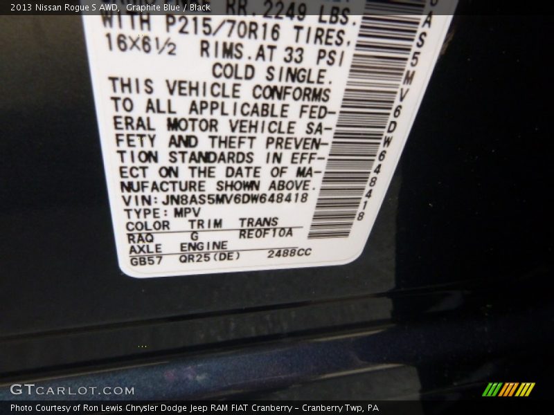Graphite Blue / Black 2013 Nissan Rogue S AWD