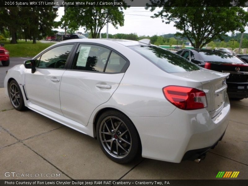Crystal White Pearl / Carbon Black 2016 Subaru WRX STI Limited