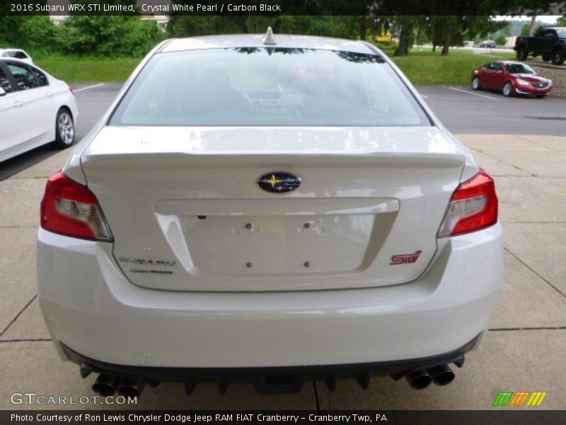 Crystal White Pearl / Carbon Black 2016 Subaru WRX STI Limited