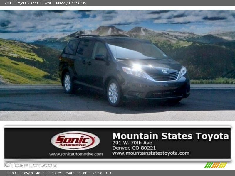 Black / Light Gray 2013 Toyota Sienna LE AWD