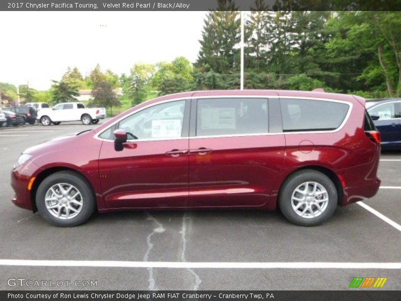 Velvet Red Pearl / Black/Alloy 2017 Chrysler Pacifica Touring