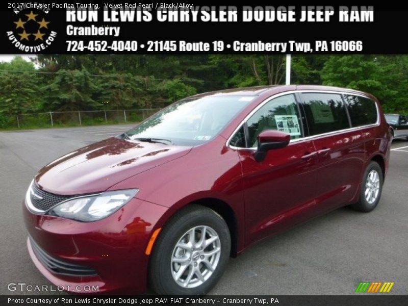Velvet Red Pearl / Black/Alloy 2017 Chrysler Pacifica Touring