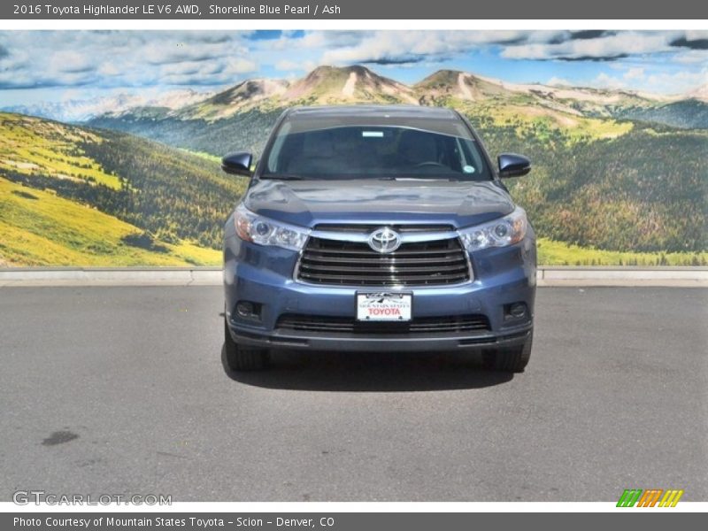 Shoreline Blue Pearl / Ash 2016 Toyota Highlander LE V6 AWD