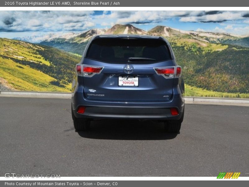 Shoreline Blue Pearl / Ash 2016 Toyota Highlander LE V6 AWD