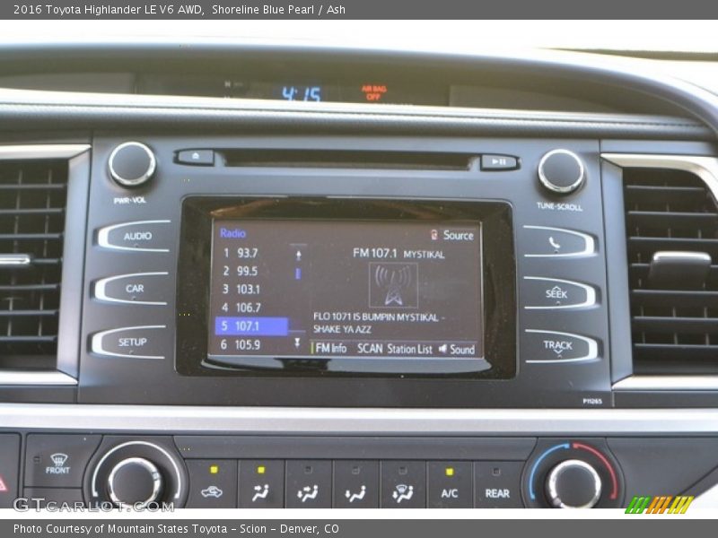 Shoreline Blue Pearl / Ash 2016 Toyota Highlander LE V6 AWD