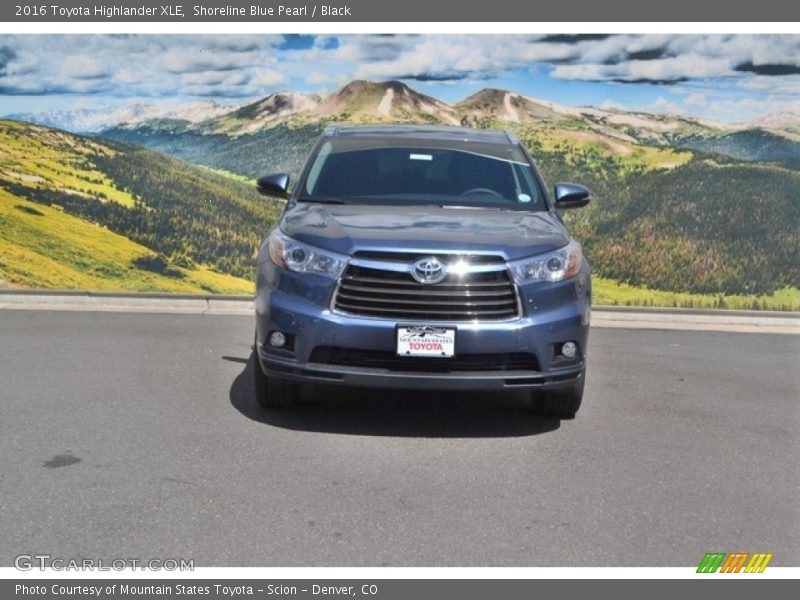 Shoreline Blue Pearl / Black 2016 Toyota Highlander XLE