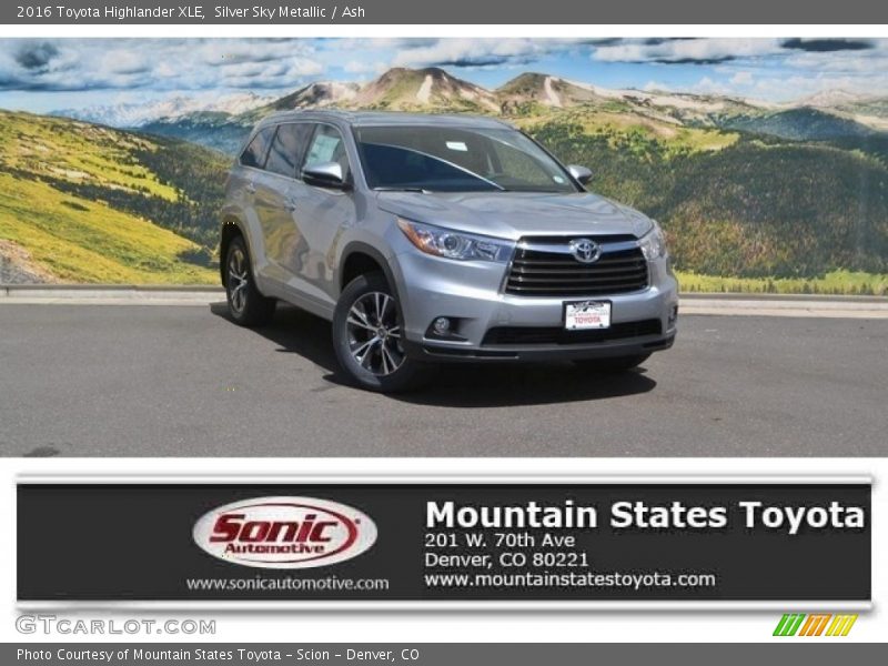 Silver Sky Metallic / Ash 2016 Toyota Highlander XLE