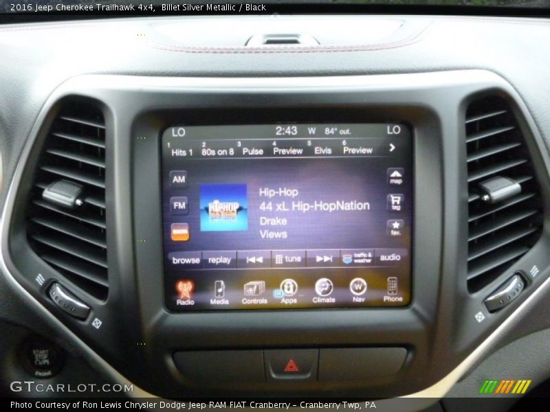 Billet Silver Metallic / Black 2016 Jeep Cherokee Trailhawk 4x4